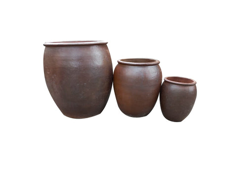 Dark Brown Ceramic Pot