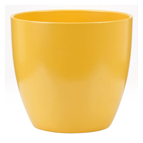 Yellow Indoor Ceramic Cover Pot Gelb Matt (920)