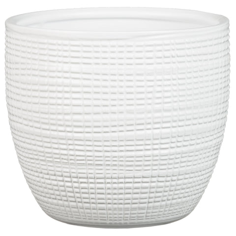 White Indoor Ceramic Cover Pot Panna (866)