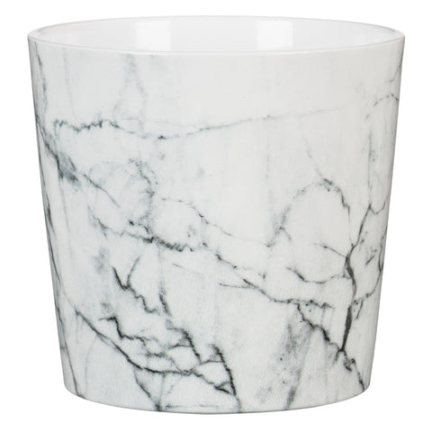 White Marble Indoor Ceramic Cover Pot Cool Marble (870)