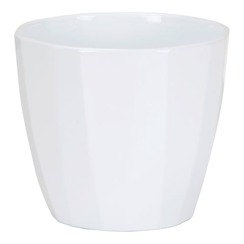 White Indoor Ceramic Cover Pot Alaska weiss  (939)