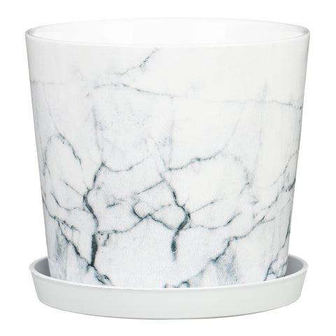 White Marble Indoor Ceramic Cover Pot Cool Marble  (872)