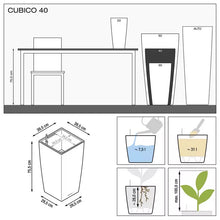 Lechuza CubicoLS 40 Charcoal Self-Watering Planter