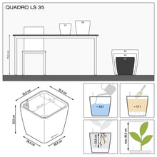 Lechuza QuadroLS 35 Charcoal Self Watering Planter