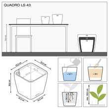Lechuza QuadroLS 43 White Self-Watering Planter