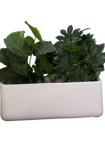 White Rectangular Fibre Planter DRCT 02