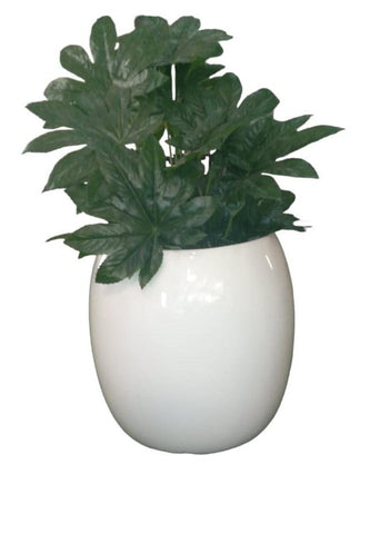 White Oval Tulum Fibre Planter OVL-01