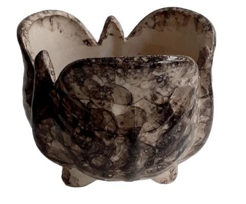 Khurja Ceramic Copper Petal Pot