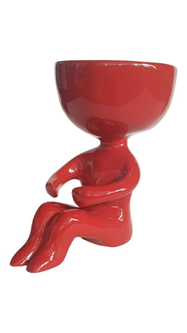 Resin Red Yoga Planter 103