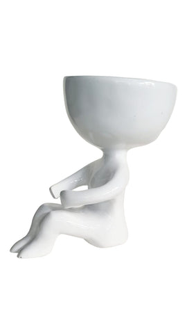 Resin White Yoga Planter 102