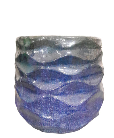 Ceramic Blue Wave Planter