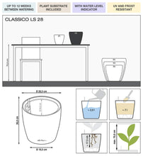 lechuza ClassicoLS 28 Charcoal Self-Watering Planter