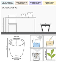 Lechuza ClassicoLS 43 Charcoal Self-Watering Planter