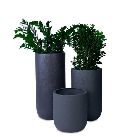 Condo Round FRP Grey Planter