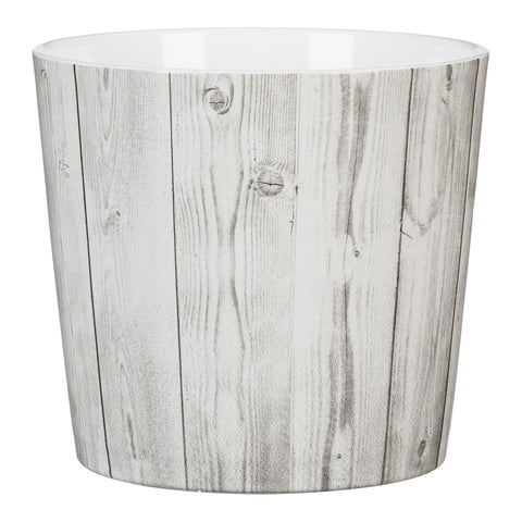 Ceramic Pot White Timber (870)