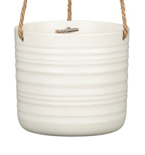 White Hanging Ceramic Pot  Soft Wool 450