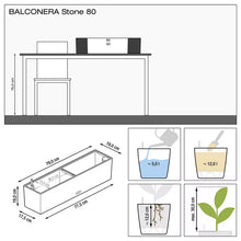 Lechuza Balconera 80 Grey  Stone Self-watering Planter