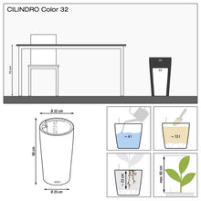 Lechuza Cilindro Cottage 23 Grey Self-Watering Planter
