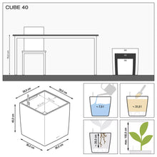 Lechuza Cube 40 Espresso Self-Watering Planter