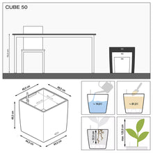 Lechuza Cube 50 Charcoal Self-Watering Planter