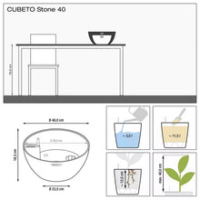 Lechuza Cubeto 40 Grey Self-Watering Planter