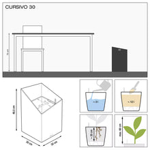 Lechuza  Cursivo 30 Charcoal Self-Watering Planter