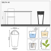 Lechuza Delta 40 White Self-Watering Planter