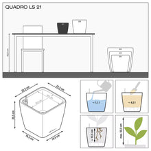 Lechuza QuadroLS 21 White Self-Watering Planter