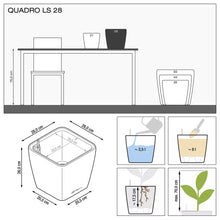 Lechuza QuadroLS 28 White Self-Watering Planter