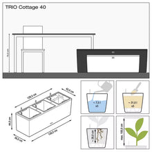 Lechuza Trio 40 White Rectangular Planter