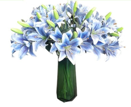 Artificial Lily Blue Flowers