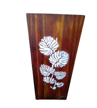 Wooden Cubico Flower Printed  Floor Planters