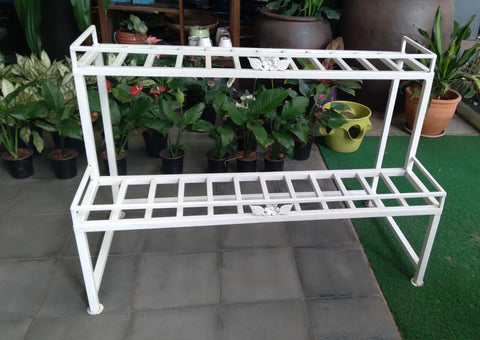 Two Steps White  Iron Stand