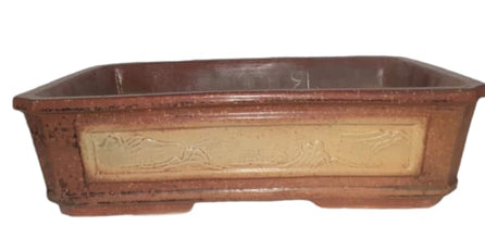 Bonsai Tray Light Brown Deep Rectangle Tray