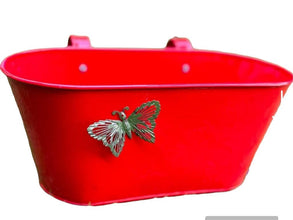 Red Butterfly Railing  Metal Planters