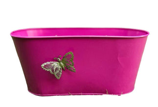 Pink  Butterfly Railing  Metal Planters