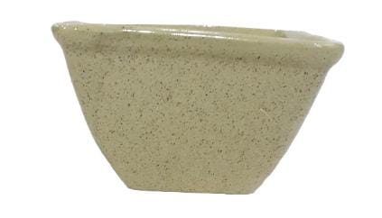 Khurja Ceramic Square Off white Green Pot