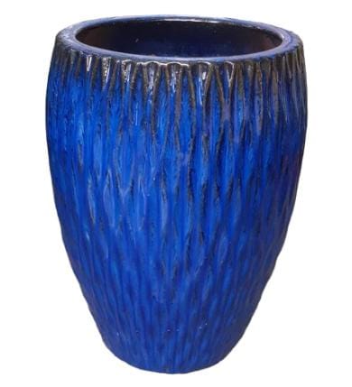 Tall Blue Ceramic Planter