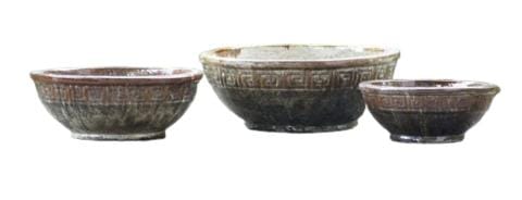 Ceramic Bowl  White Brown 8346