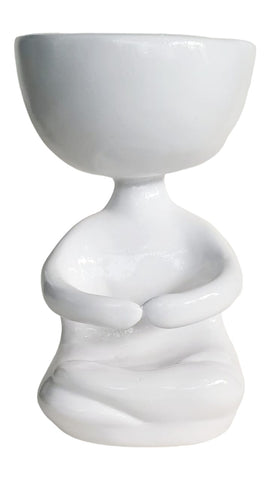 Resin White Yoga Planter 104