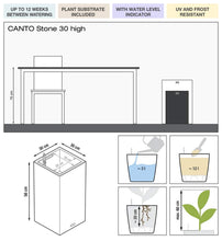 Lechuza Canto 30 High Stone Grey Self-Watering Planters