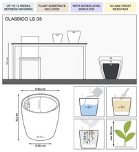 Lechuza ClassicoLS 35 Charcoal Self-Watering Planter
