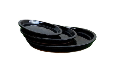 Ceramic Glazed Shiny Black Tray