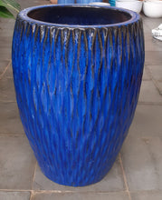Tall Blue Ceramic Planter