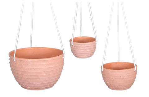 Terracotta 3538- 01   White Wash On Terracotta Hanging  Pot