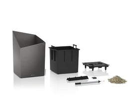 Lechuza  Cursivo 30 Charcoal Self-Watering Planter