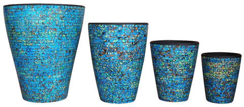 MOST225 - Mosaic Terracotta Pot - Blue