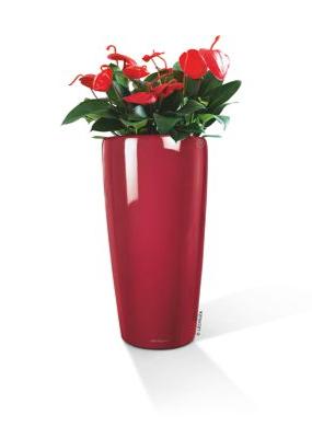 Lechuza RondoLS 32 Red Self-Watering Planter